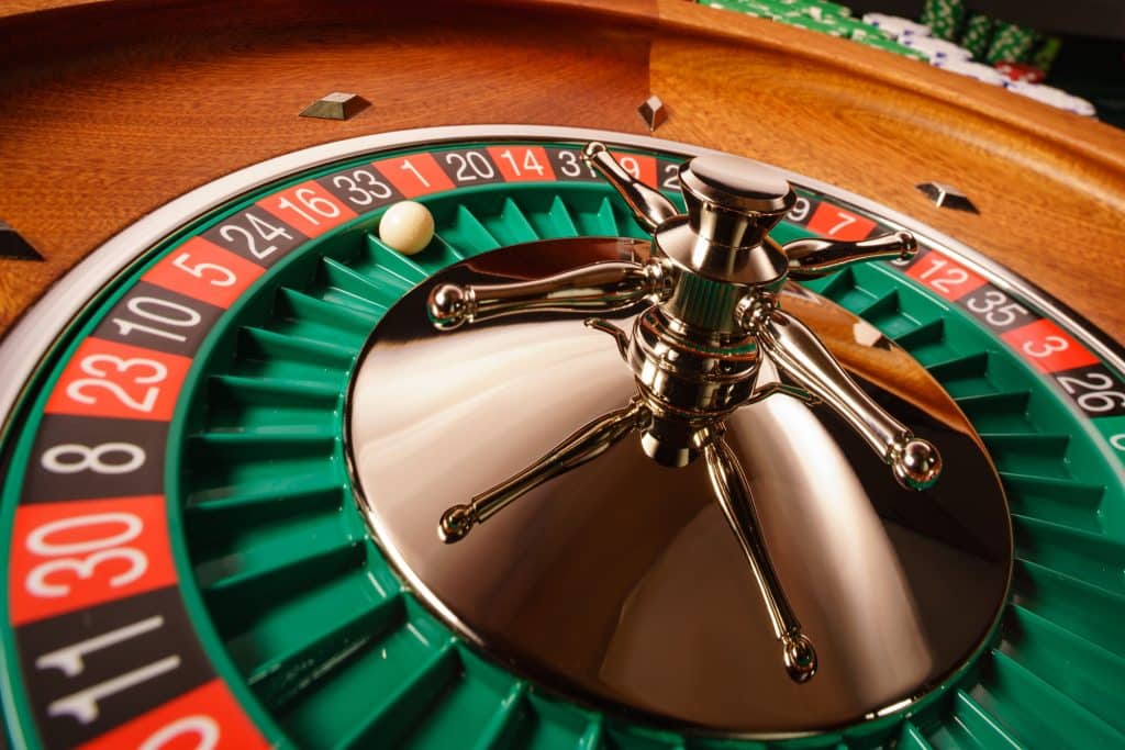 Roulette table close up at the casino